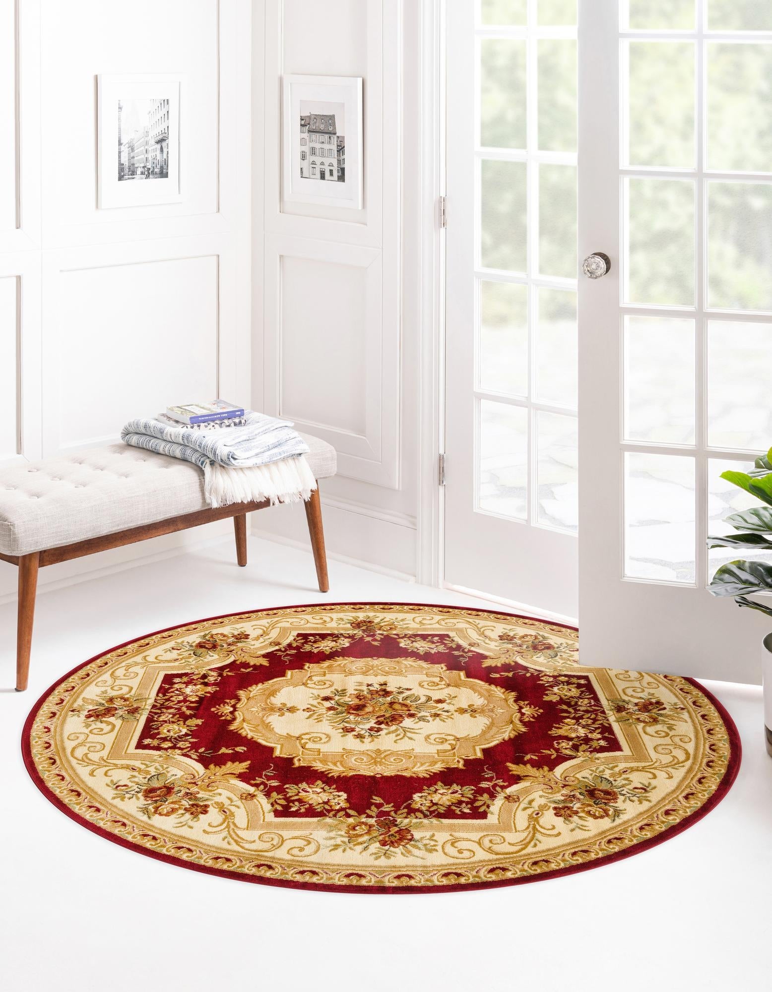 Versailles Elegance Collection Area Rug -  Louveciennes (Red)