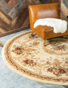 Versailles Elegance Collection Area Rug -  Louveciennes (Cream) Round Cream  lifestyle 22