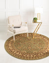 Jaipur Elegance Collection Area Rug -  Nahargarh (Grass Green) Round Grass Green  lifestyle 2