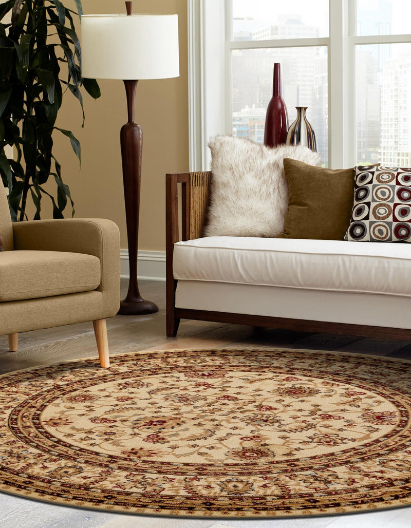 Jaipur Elegance Collection Area Rug -  Nahargarh (Cream) Round Cream  lifestyle 34