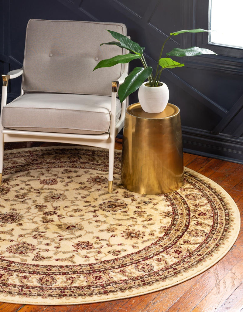 Jaipur Elegance Collection Area Rug -  Nahargarh (Cream) Round Cream  lifestyle 34