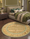 Zagros Oasis Collection Area Rug -  Khorramabad Round Light Green  lifestyle 123