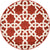 Lattice Gardens Collection Area Rug -  Greenhedge Round Dark Terracotta  lifestyle 39