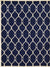 Lattice Gardens Collection Area Rug -  Foliagefield Rectangle Navy Blue Main