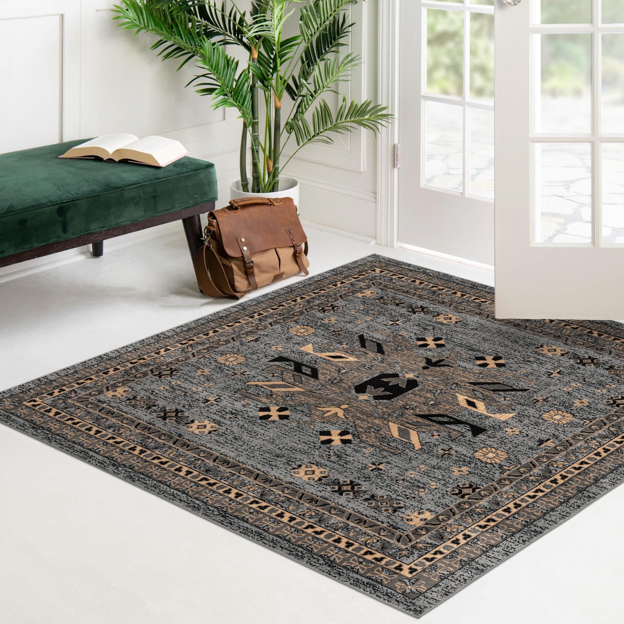 Tabriz Tapestries Collection Area Rug - Azerbaijan (Gray)