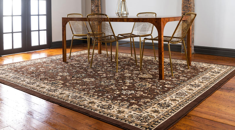 Isfahan Elegance Collection Area Rug - Naghsh-e Jahan (Brown) Square Brown  lifestyle 26