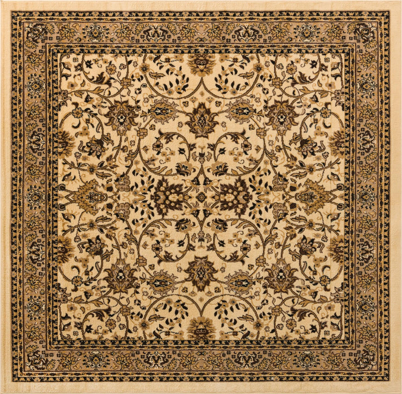 Isfahan Elegance Collection Area Rug - Naghsh-e Jahan (Ivory) Square Ivory  lifestyle 19