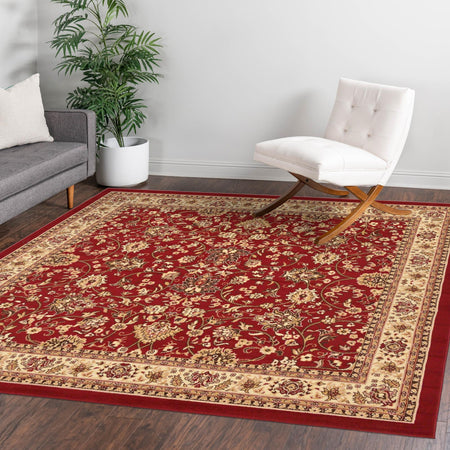 Isfahan Elegance Collection Area Rug - Naghsh-e Jahan (Burgundy)