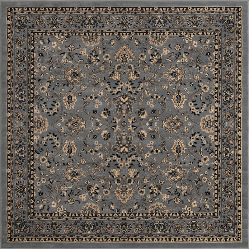 Isfahan Elegance Collection Area Rug - Naghsh-e Jahan (Gray) Square Gray  lifestyle 17