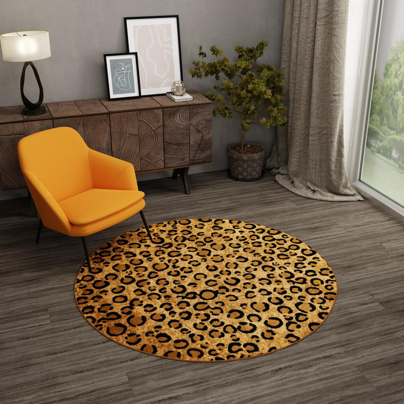 Savannah Sojourn Collection Area Rug -  Mara Round Light Brown  lifestyle 78