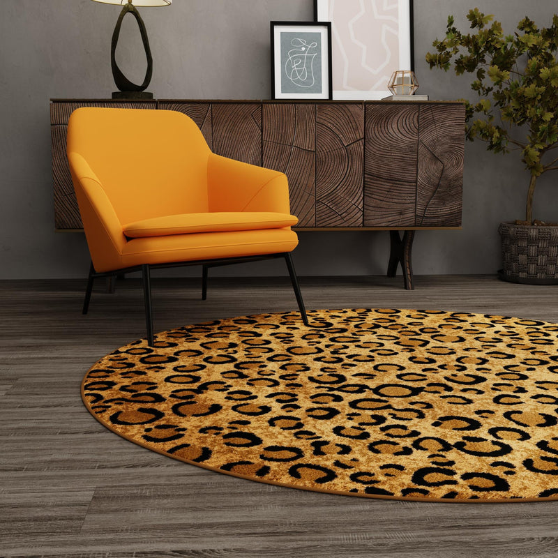 Savannah Sojourn Collection Area Rug -  Mara Round Light Brown  lifestyle 82