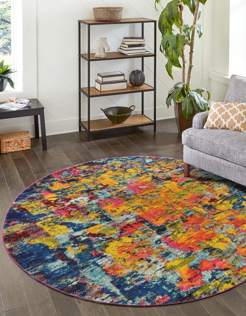 Marrakesh Elegance Collection Area Rug -  Larache Round Multi  lifestyle 27