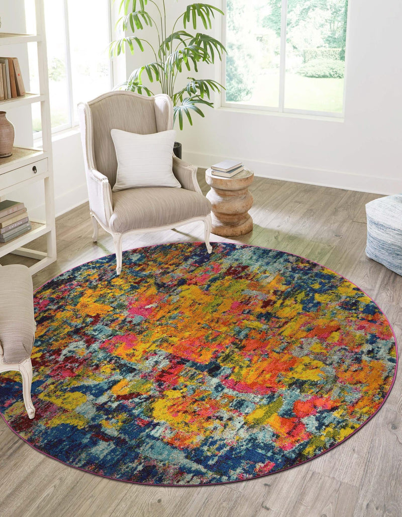 Marrakesh Elegance Collection Area Rug -  Larache Round Multi  lifestyle 30