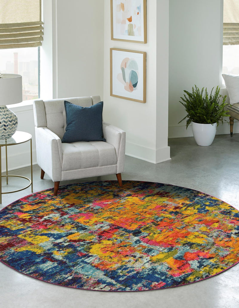 Marrakesh Elegance Collection Area Rug -  Larache Round Multi  lifestyle 33