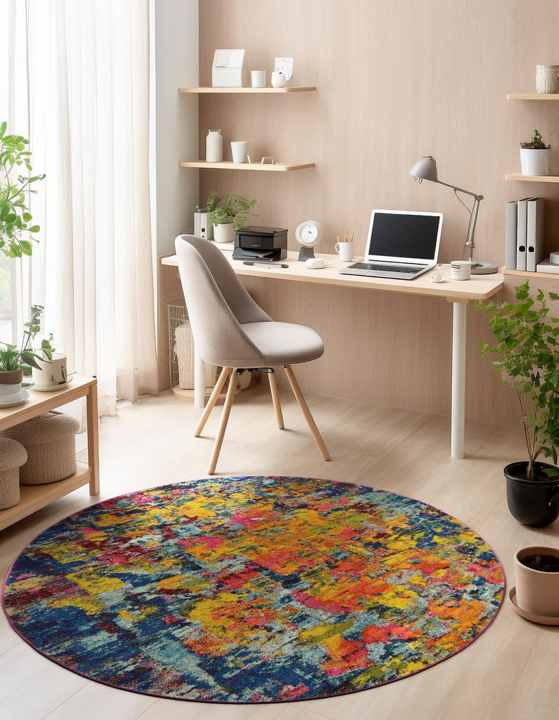 Marrakesh Elegance Collection Area Rug -  Larache Round Multi  lifestyle 51