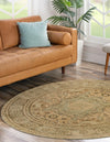 Ottoman Elegance Collection Area Rug - Sultan Round Light Green  lifestyle 43