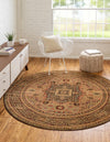 Ottoman Elegance Collection Area Rug - Sultan Round Brown  lifestyle 48