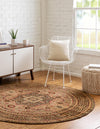 Ottoman Elegance Collection Area Rug - Sultan Round Brown  lifestyle 56