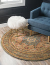 Ottoman Elegance Collection Area Rug - Sultan Round Blue  lifestyle 40