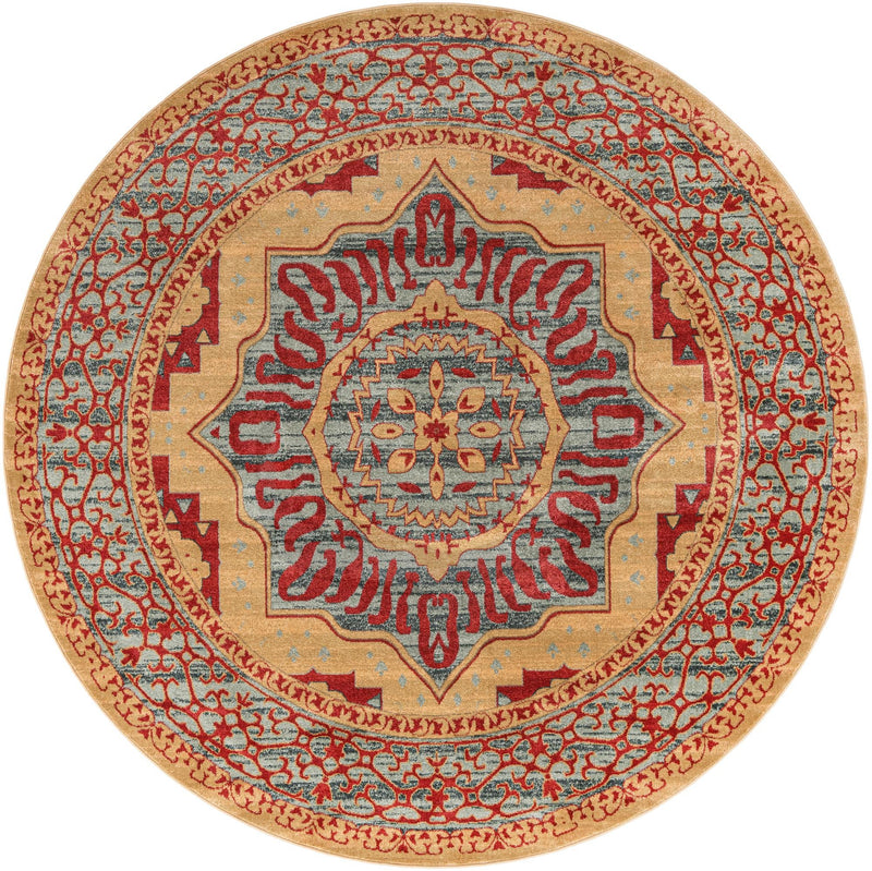 Ottoman Elegance Collection Area Rug -  Cappadocia Round Red  lifestyle 35