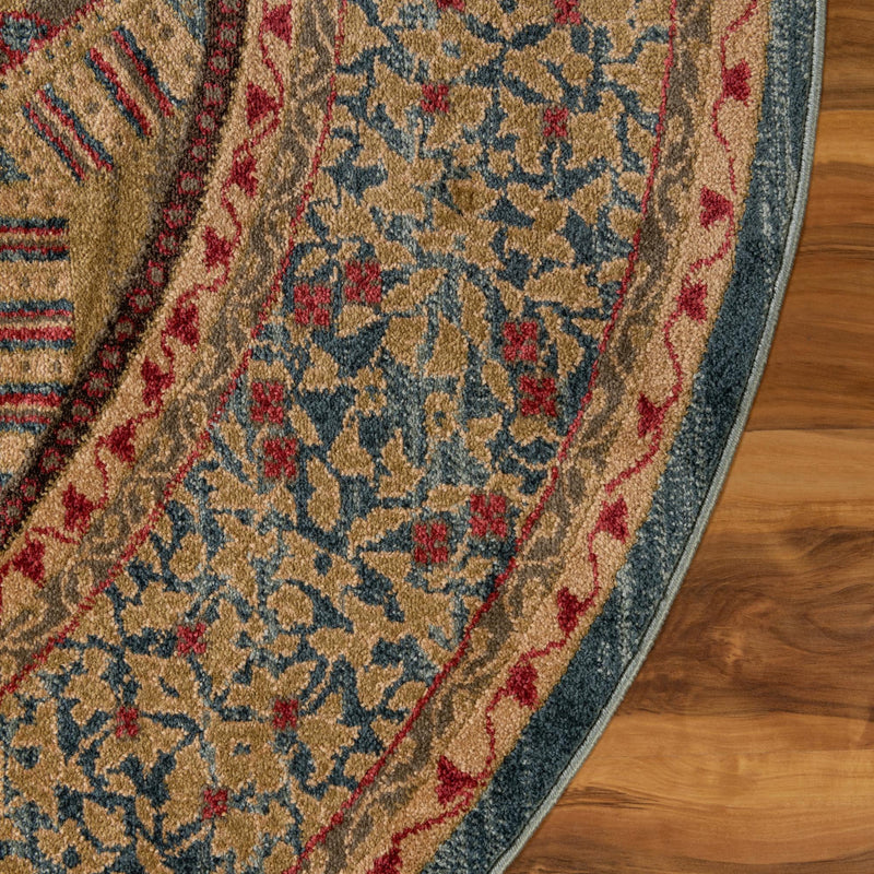 Ottoman Elegance Collection Area Rug -  Galata Round Blue  lifestyle 43