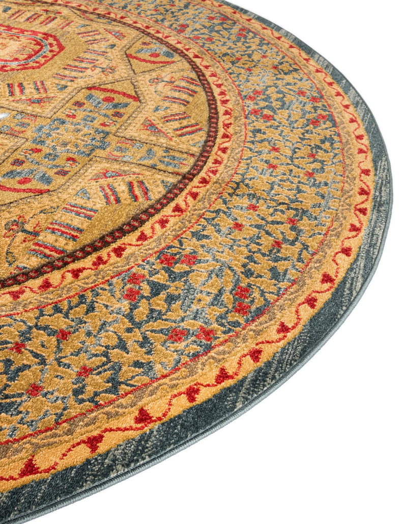 Ottoman Elegance Collection Area Rug -  Galata Round Blue  lifestyle 52