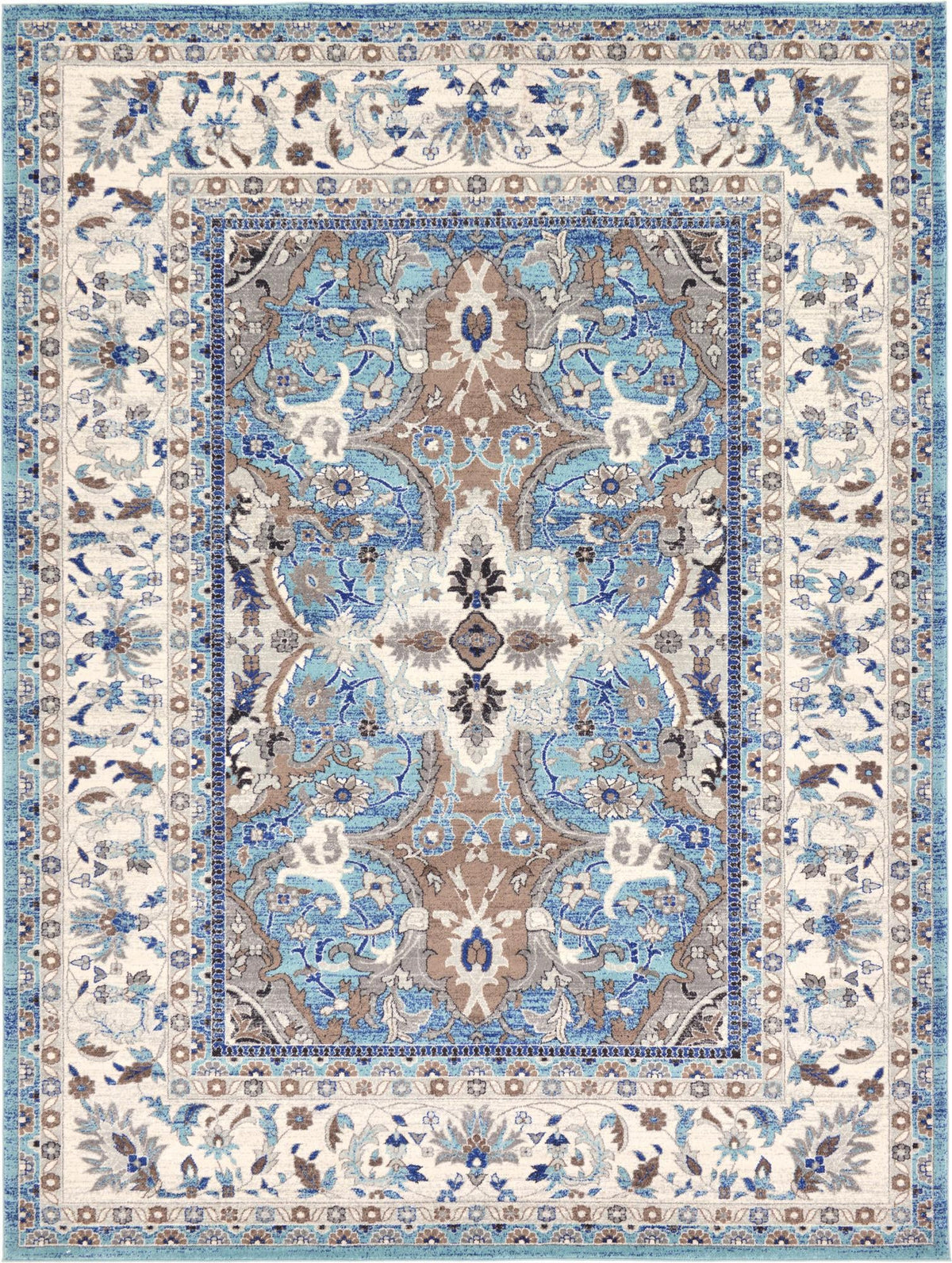 Antique Tapestry Collection Area Rug -  Windsor Rectangle Light Blue Main