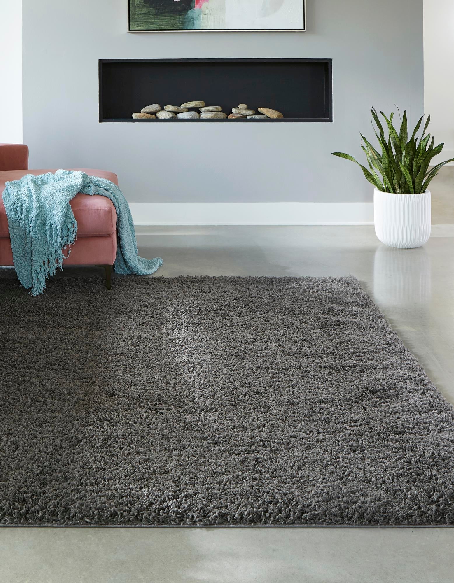 Plush Oasis Collection Area Rug - Serenity (Graphite Gray)