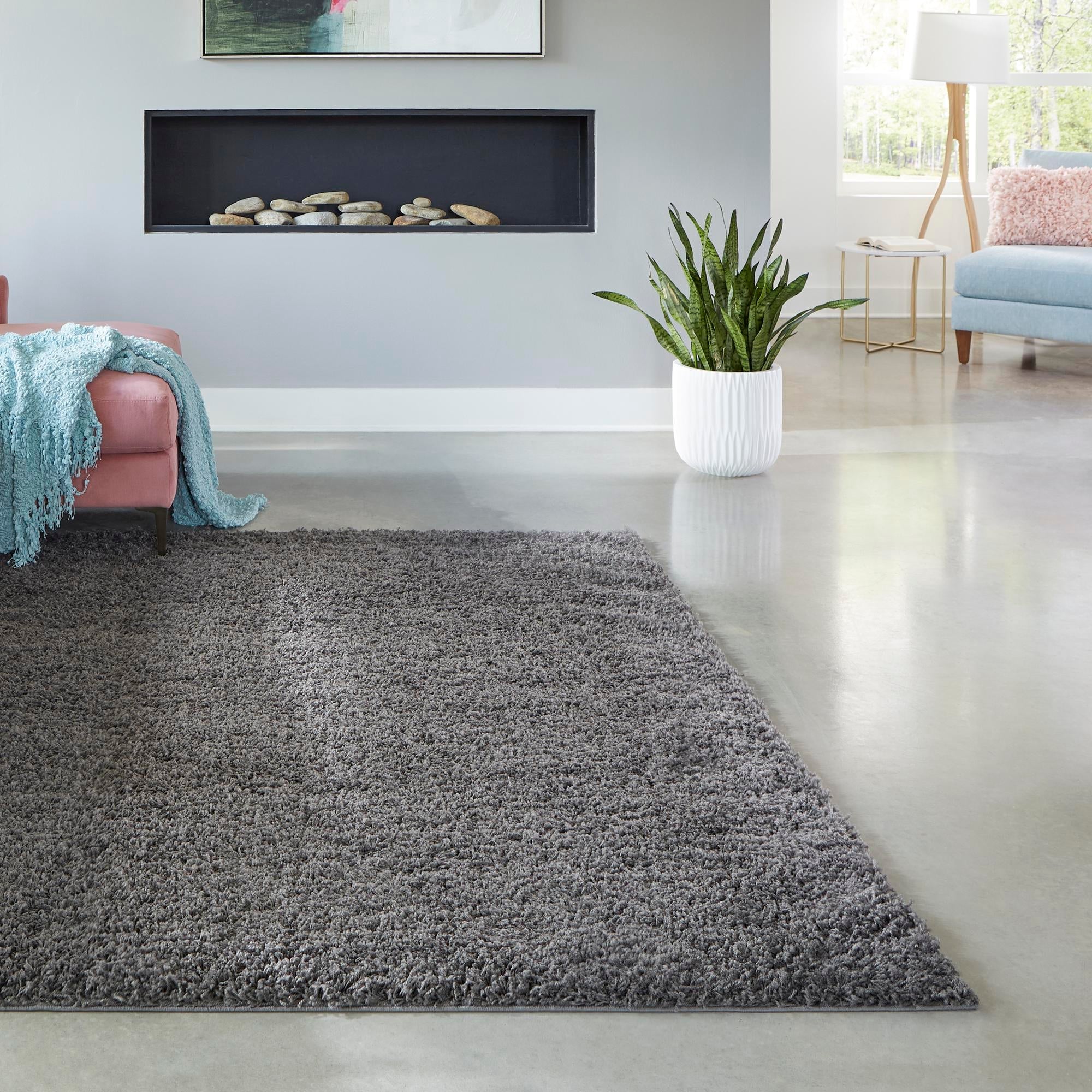 Plush Oasis Collection Area Rug - Serenity (Graphite Gray)