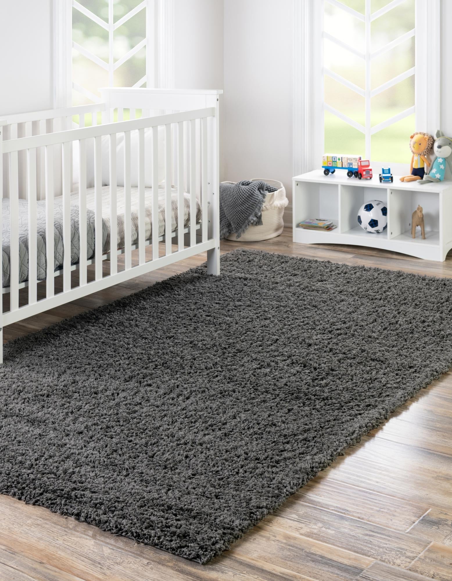 Plush Oasis Collection Area Rug - Serenity (Graphite Gray)