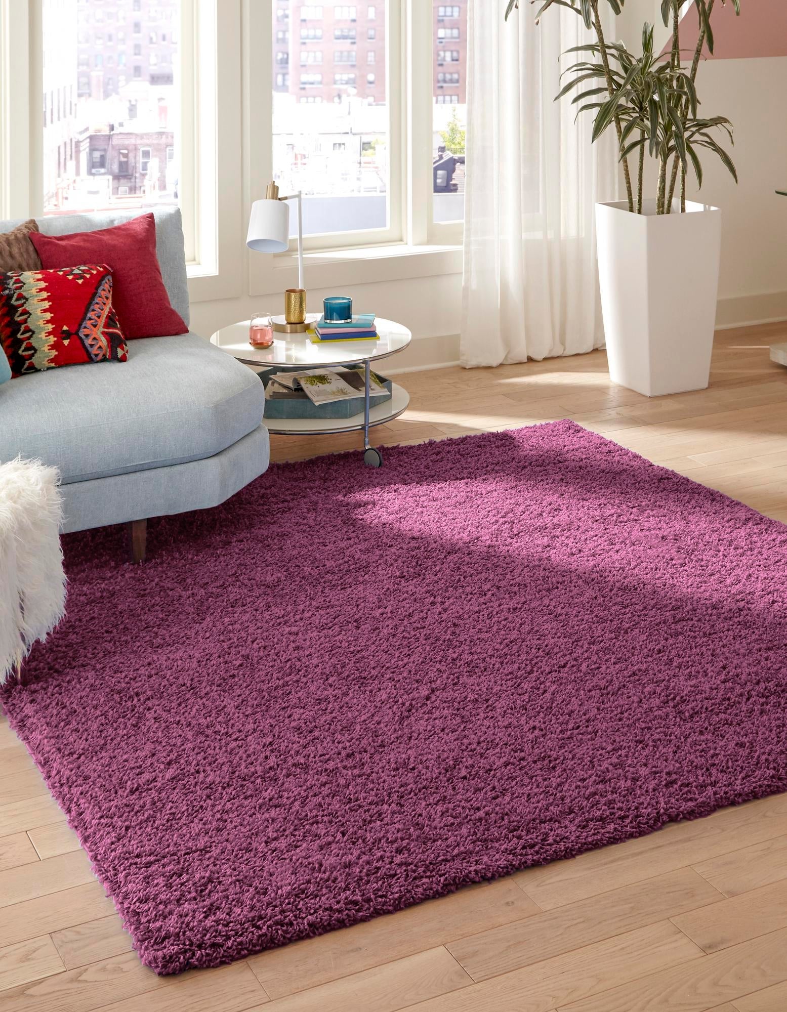 Plush Oasis Collection Area Rug - Serenity (Eggplant Purple)