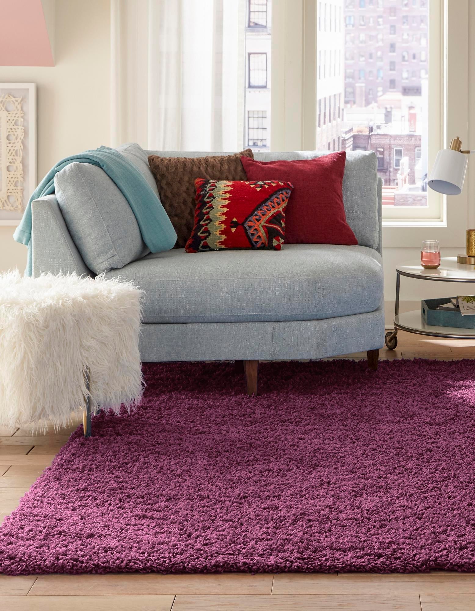 Plush Oasis Collection Area Rug - Serenity (Eggplant Purple)