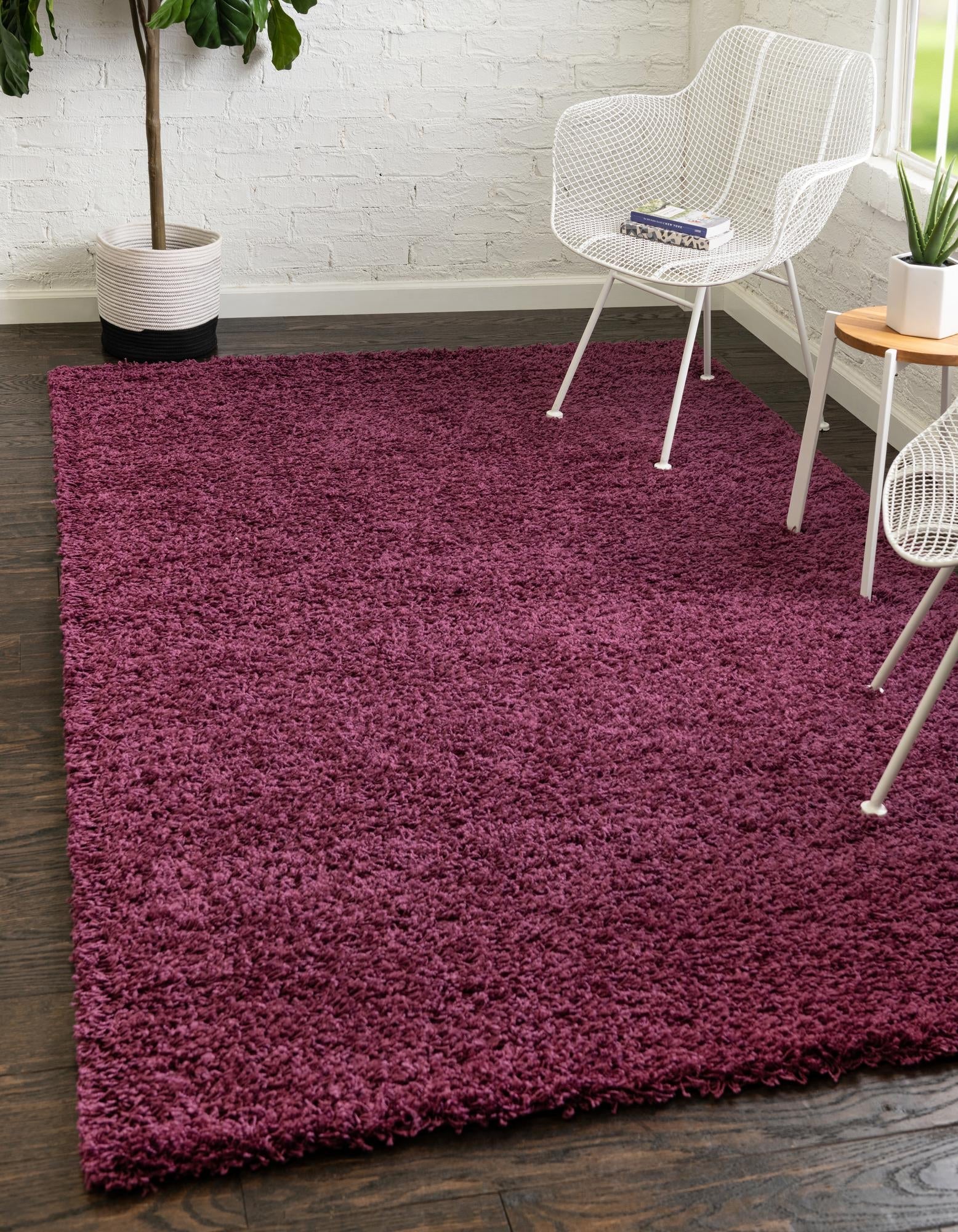 Plush Oasis Collection Area Rug - Serenity (Eggplant Purple)