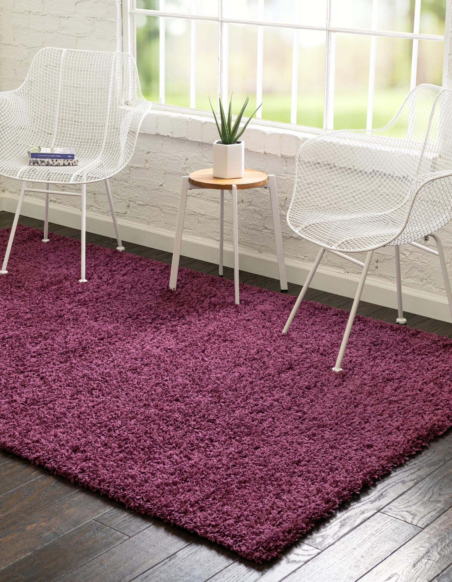 Plush Oasis Collection Area Rug - Serenity (Eggplant Purple)