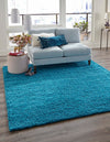 Plush Oasis Collection Area Rug - Serenity (Turquoise) Square Turquoise  lifestyle 0