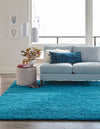 Plush Oasis Collection Area Rug - Serenity (Turquoise) Square Turquoise  lifestyle 2