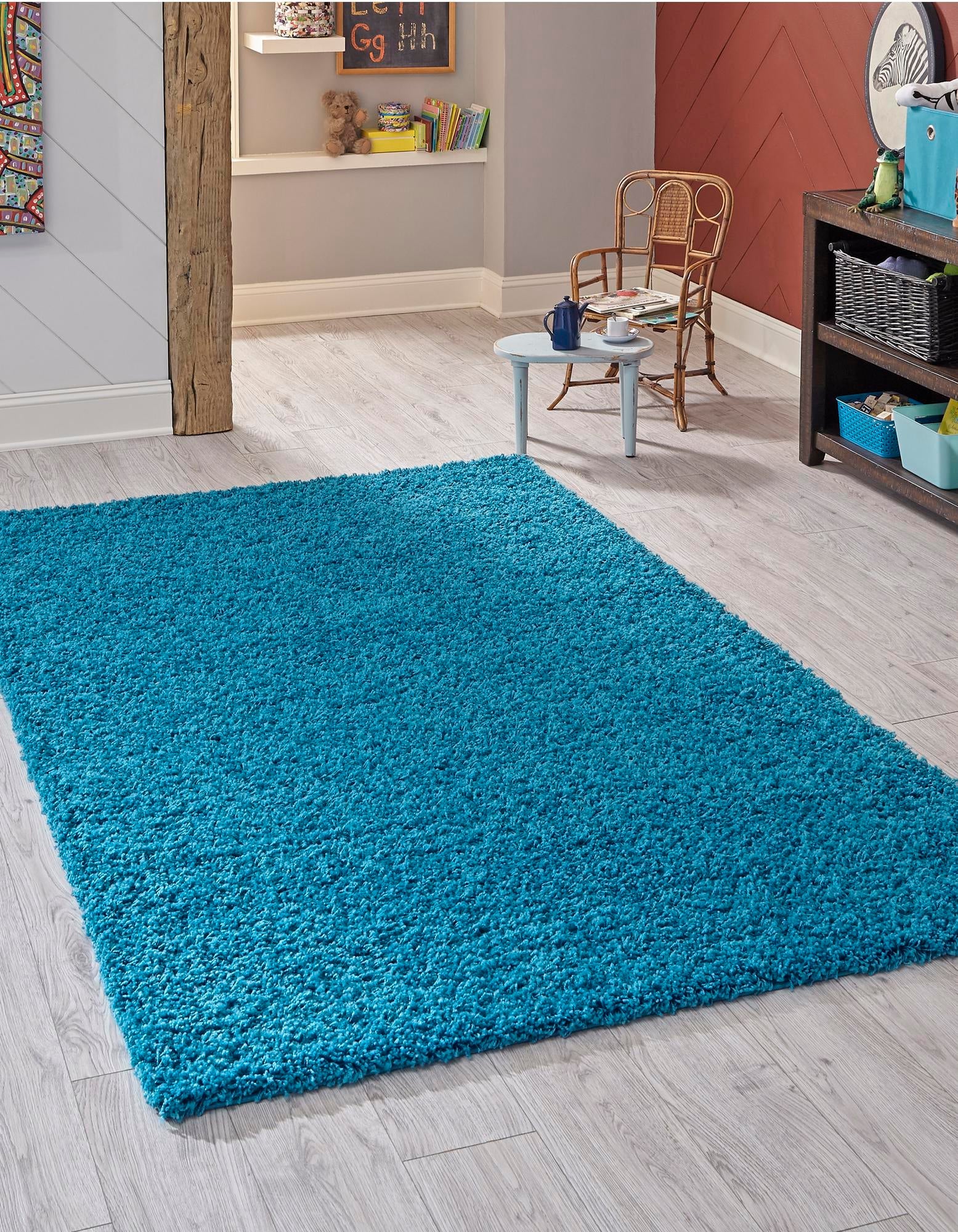 Plush Oasis Collection Area Rug - Serenity (Turquoise)