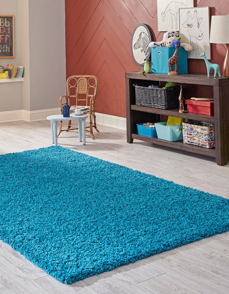 Plush Oasis Collection Area Rug - Serenity (Turquoise)