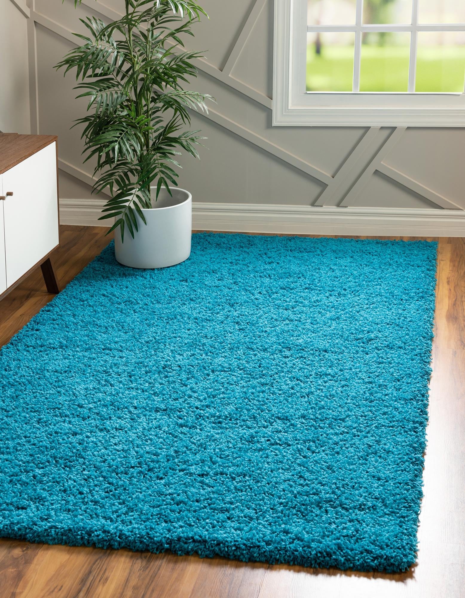 Plush Oasis Collection Area Rug - Serenity (Turquoise)