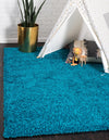 Plush Oasis Collection Area Rug - Serenity (Turquoise) Rectangle Turquoise  lifestyle 46