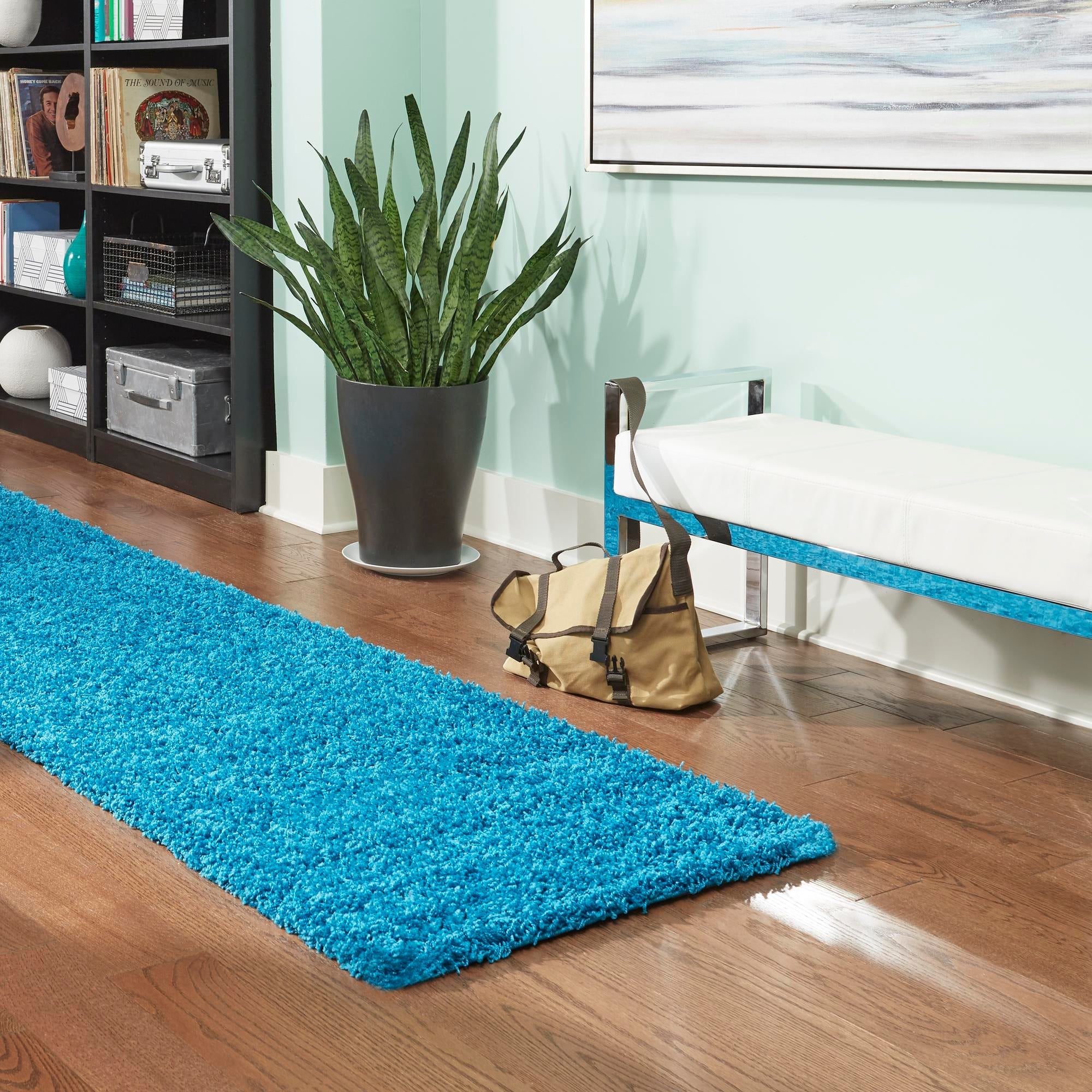 Plush Oasis Collection Area Rug - Serenity (Turquoise)