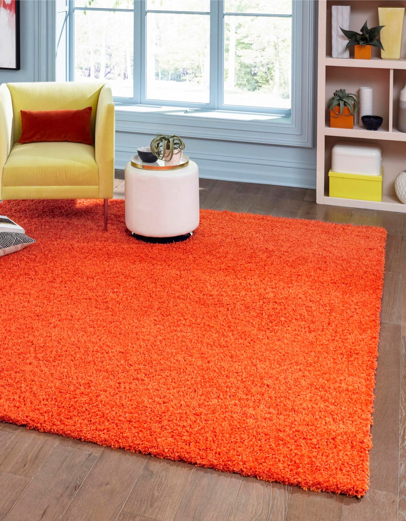 Plush Oasis Collection Area Rug - Serenity (Tiger Orange) Square Tiger Orange  lifestyle 0