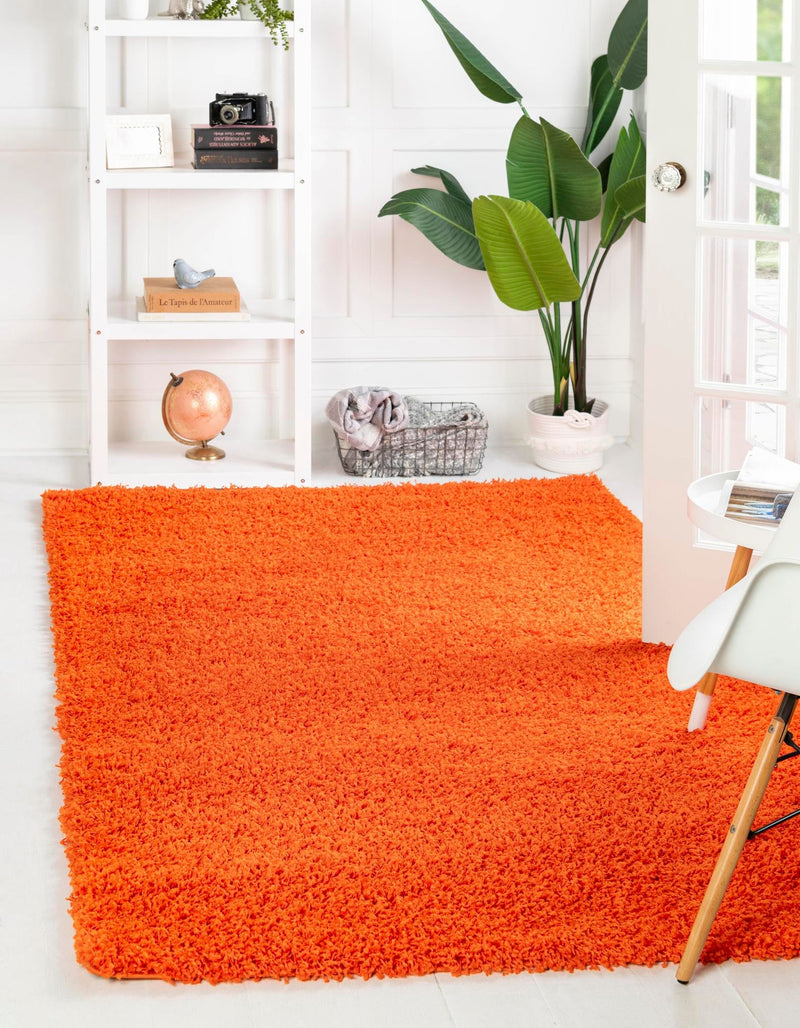 Plush Oasis Collection Area Rug - Serenity (Tiger Orange) Rectangle Tiger Orange  lifestyle 2