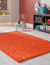 Plush Oasis Collection Area Rug - Serenity (Tiger Orange) Rectangle Tiger Orange  lifestyle 7