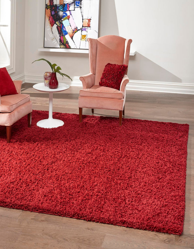 Plush Oasis Collection Area Rug - Serenity (Cherry Red) Square Cherry Red  lifestyle 0