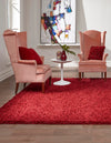 Plush Oasis Collection Area Rug - Serenity (Cherry Red) Square Cherry Red  lifestyle 2