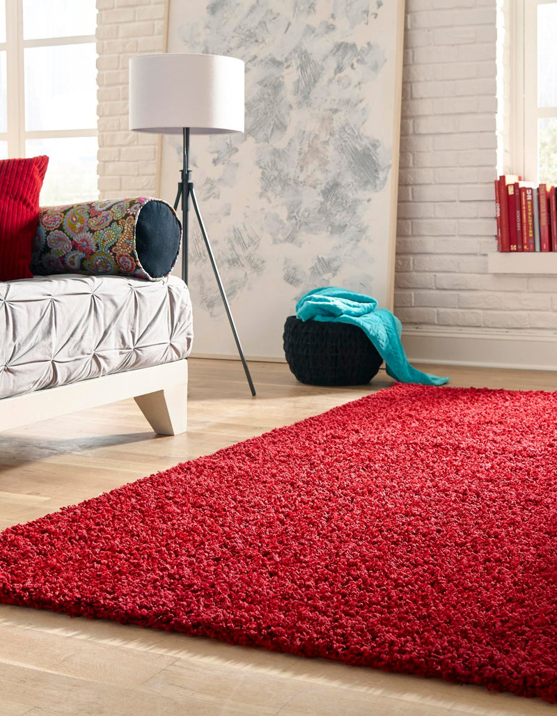 Plush Oasis Collection Area Rug - Serenity (Cherry Red) Rectangle Cherry Red  lifestyle 7