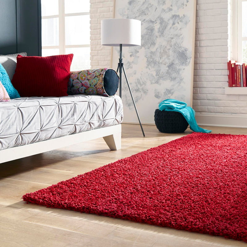 Plush Oasis Collection Area Rug - Serenity (Cherry Red) Rectangle Cherry Red  lifestyle 10