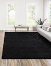 Plush Oasis Collection Area Rug - Serenity (Jet Black) Square Jet Black  lifestyle 0