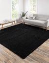 Plush Oasis Collection Area Rug - Serenity (Jet Black) Square Jet Black  lifestyle 3